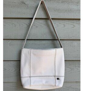 The Sak Cream Pebbled Leather Shoulder Bag w/ Contrast Stitching